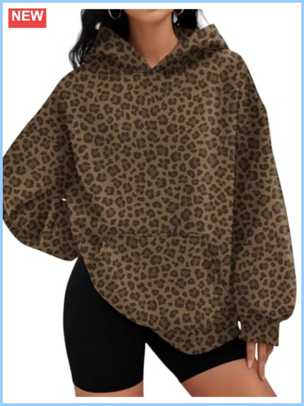 Oversized Fleece Lined Hoodie Pullover Sweatshirt with Pocket Long Sleeve